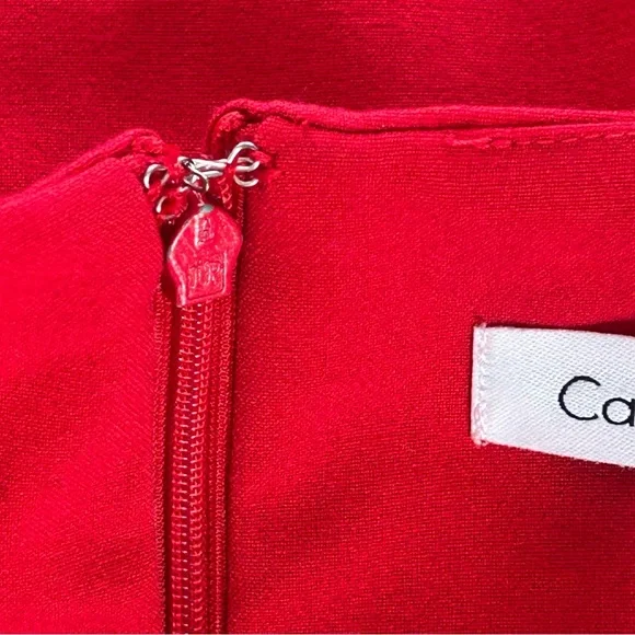Calvin Klein Red Sheath Mini Dress Scoop Neck Sleeveless - Picture 8 of 10